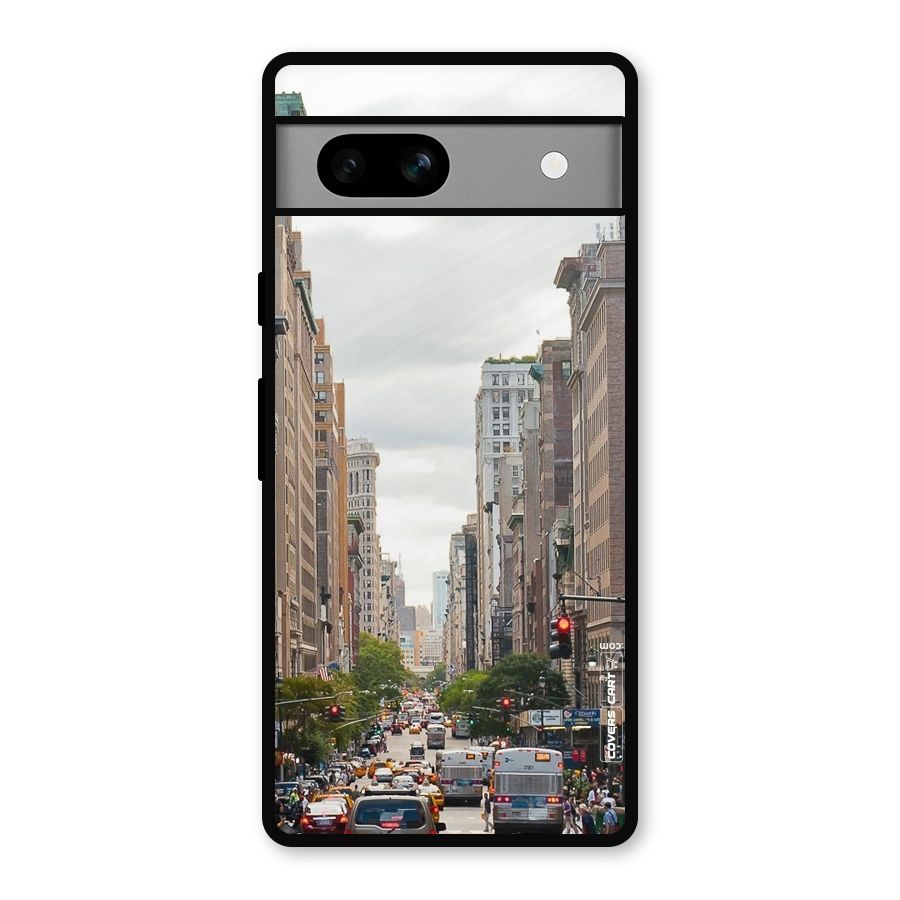 City Street View Metal Back Case for Google Pixel 7a