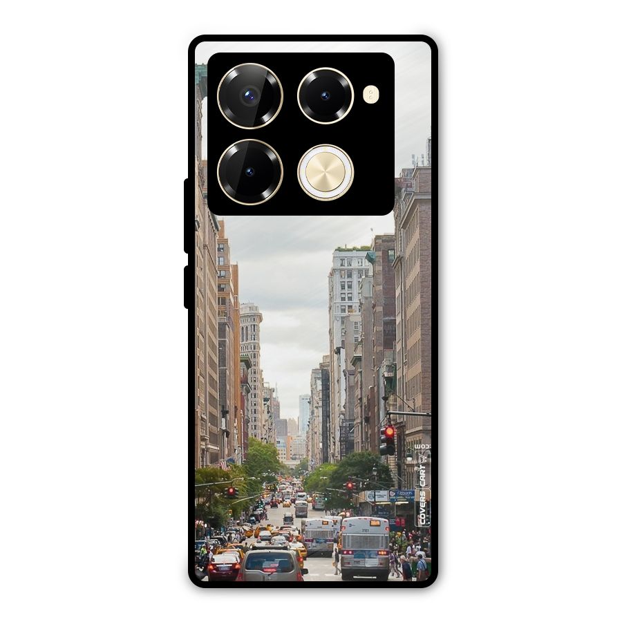 City Street View Metal Back Case for Infinix Note 40 Pro Plus