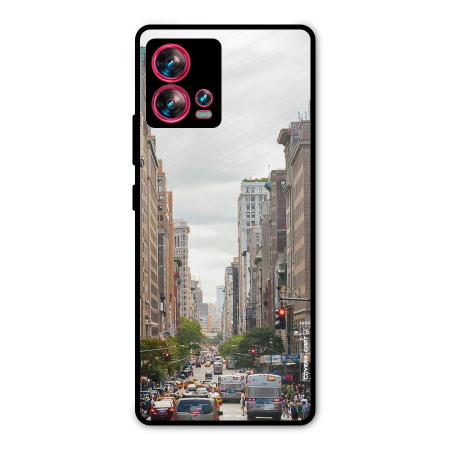 City Street View Metal Back Case for Motorola Edge 30 Fusion