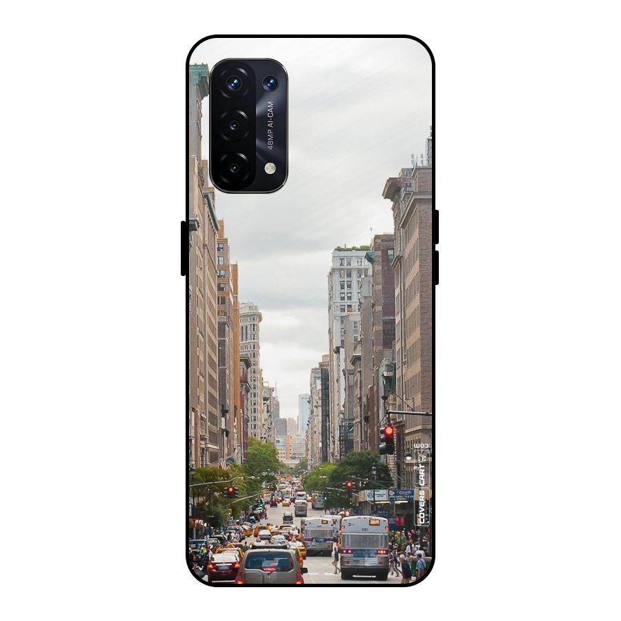 City Street View Metal Back Case for Oppo A74 5G