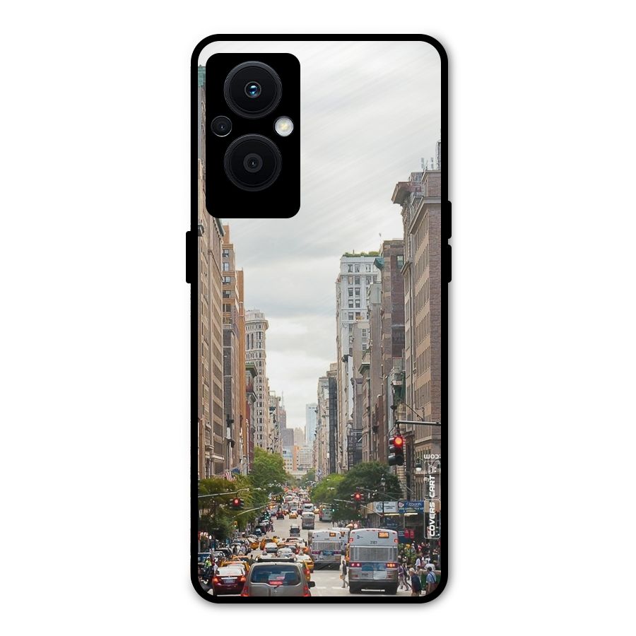 City Street View Metal Back Case for Oppo F21s Pro 5G