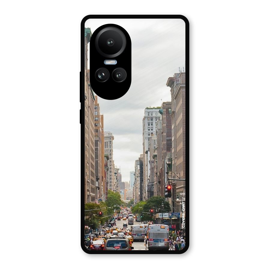 City Street View Metal Back Case for Oppo Reno10 Pro
