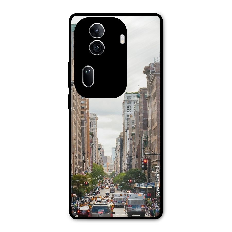City Street View Metal Back Case for Oppo Reno11 Pro 5G