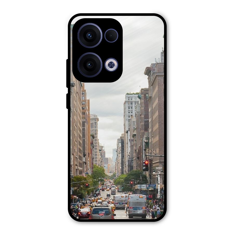 City Street View Metal Back Case for Oppo Reno13