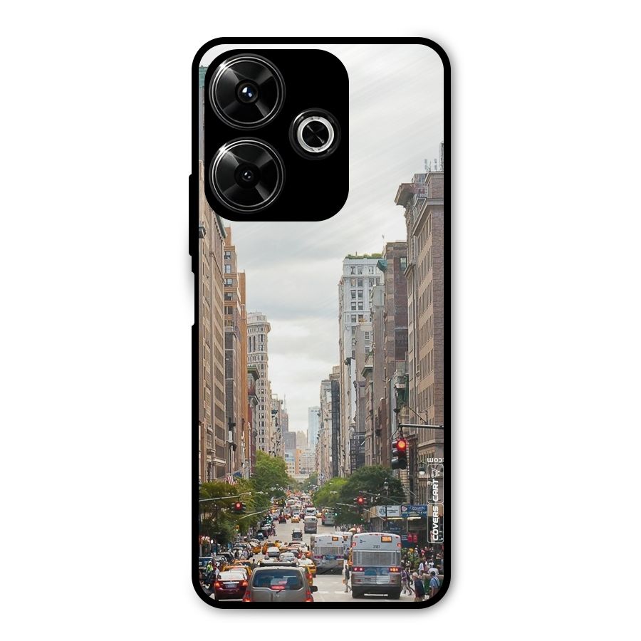 City Street View Metal Back Case for Poco M6 Plus