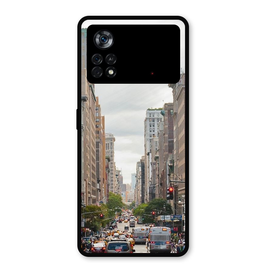 City Street View Metal Back Case for Poco X4 Pro 5G