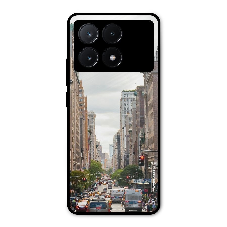 City Street View Metal Back Case for Poco X6 Pro