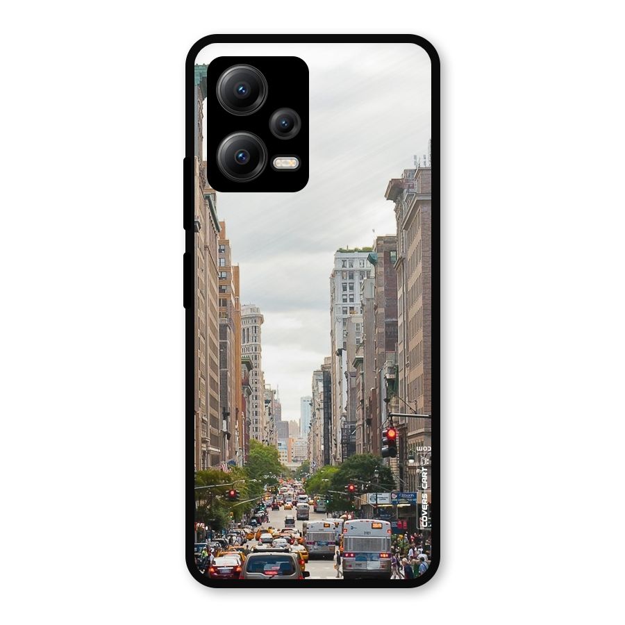 City Street View Metal Back Case for Redmi Note 12 5G
