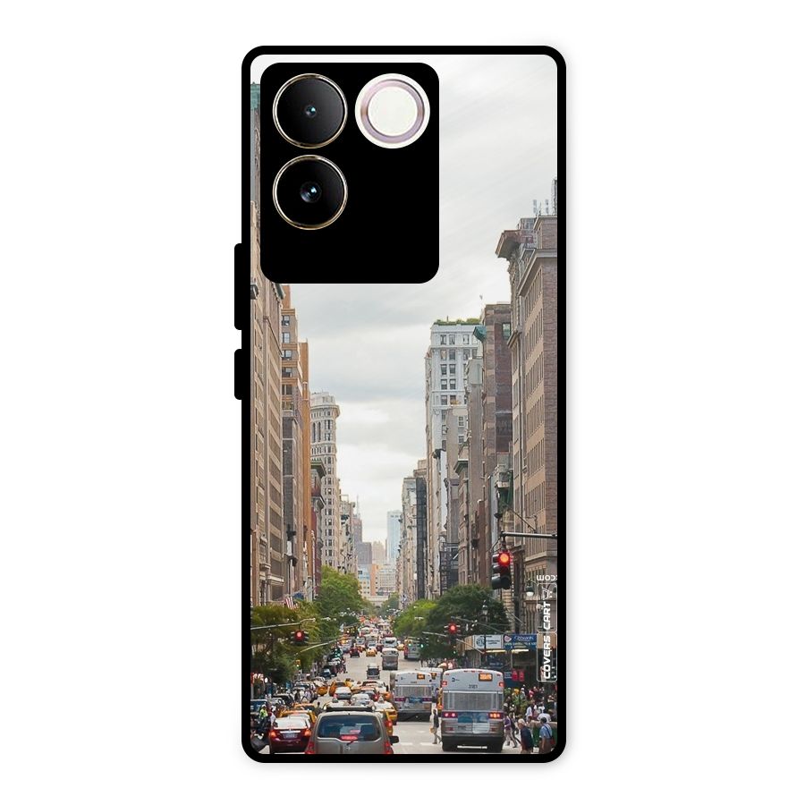 City Street View Metal Back Case for Vivo T2 Pro