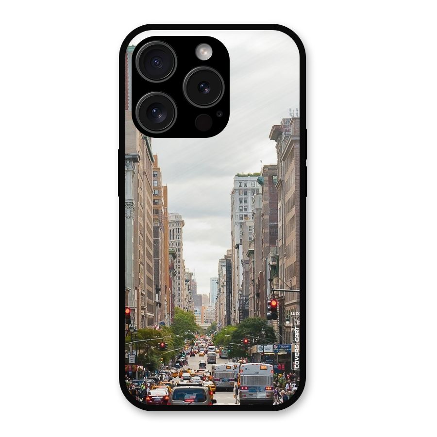 City Street View Metal Back Case for iPhone 15 Pro