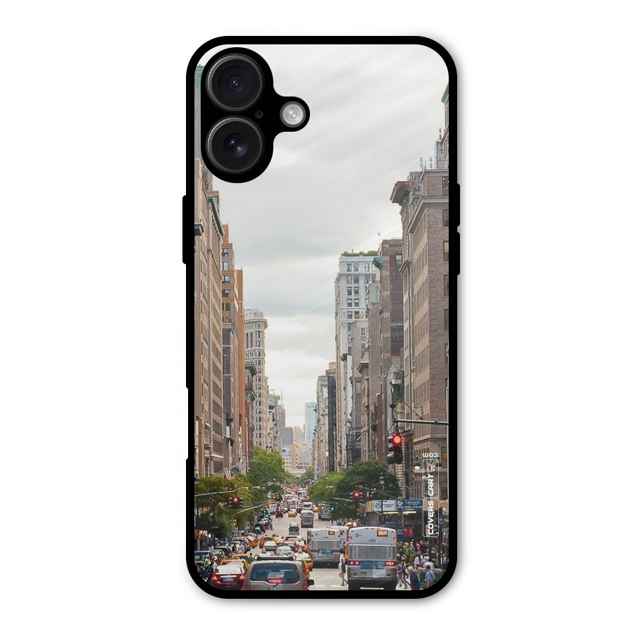 City Street View Metal Back Case for iPhone 16 Plus