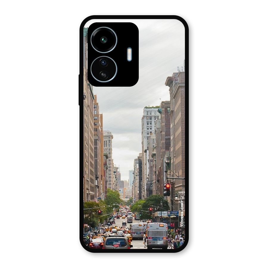 City Street View Metal Back Case for vivo iQOO Z6 Lite 5G
