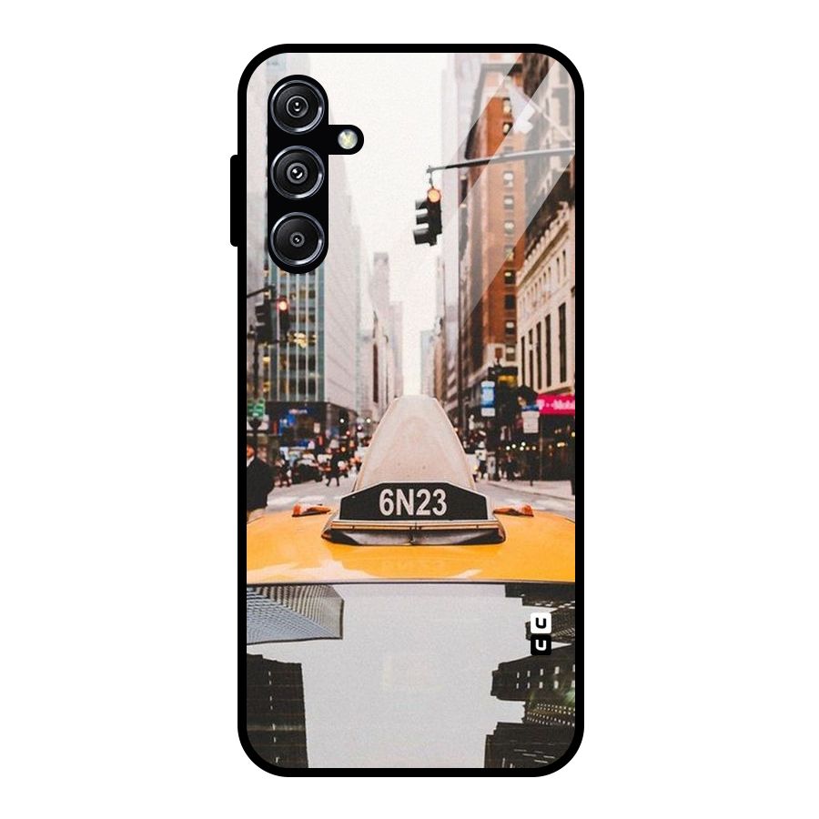City Taxi Glass Back Case for Galaxy M34 5G