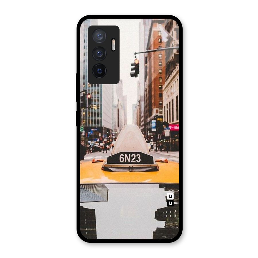 City Taxi Glass Back Case for Vivo V23e