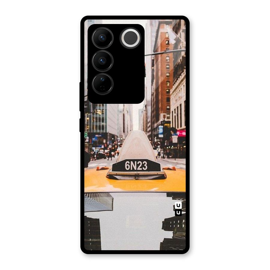 City Taxi Glass Back Case for Vivo V27