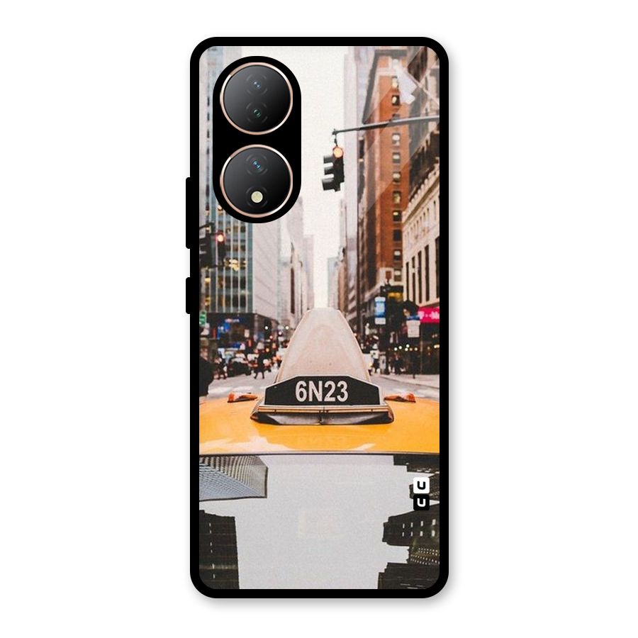 City Taxi Glass Back Case for Vivo Y100A