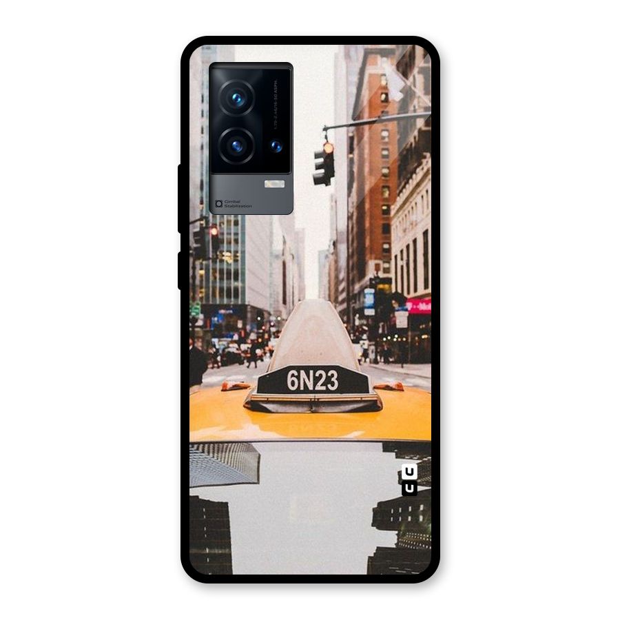 City Taxi Glass Back Case for iQOO 9 5G