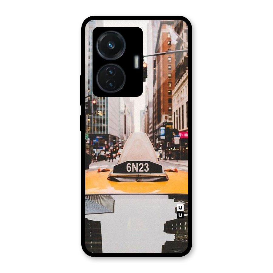 City Taxi Glass Back Case for iQOO Z6 44W