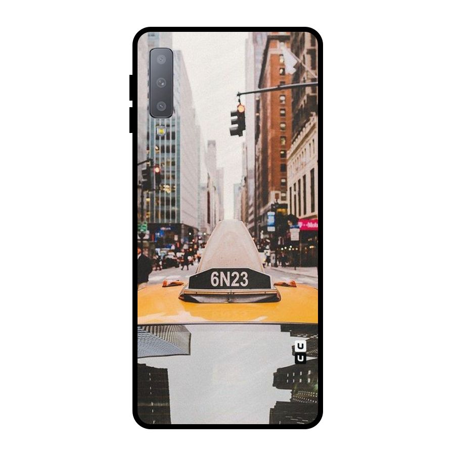 City Taxi Metal Back Case for Galaxy A7 (2018)