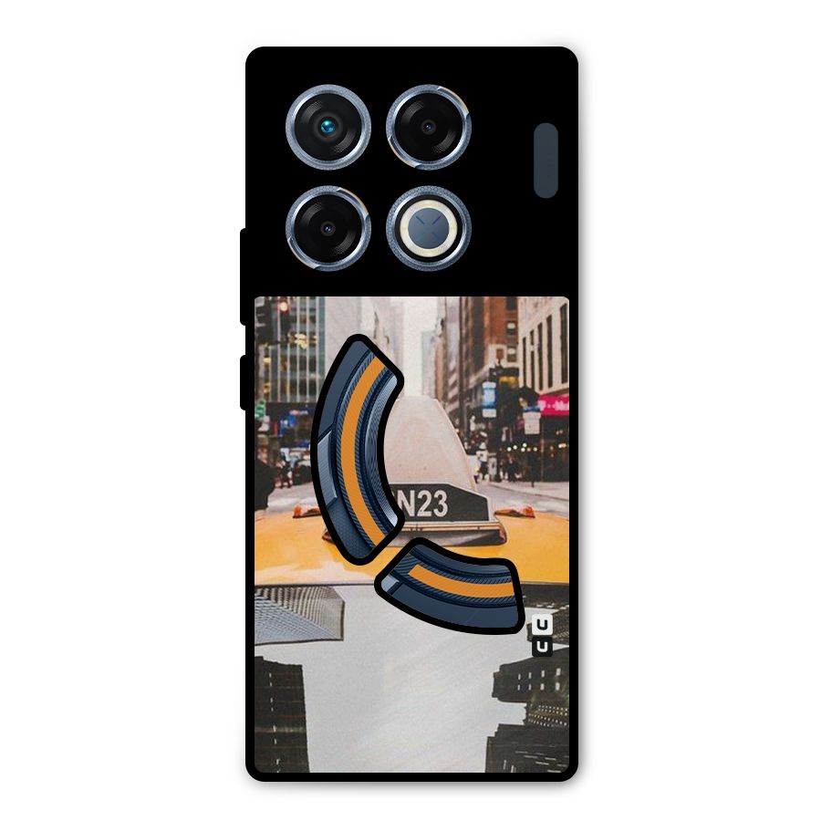 City Taxi Metal Back Case for Infinix GT 20 Pro