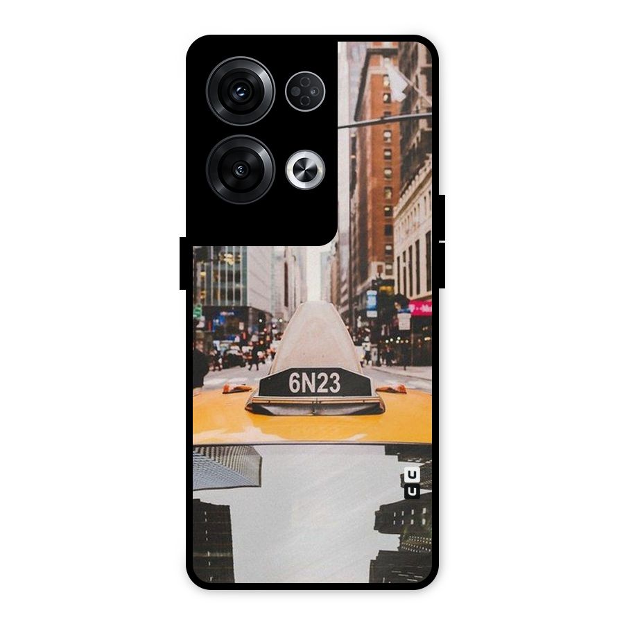 City Taxi Metal Back Case for Oppo Reno8 Pro 5G