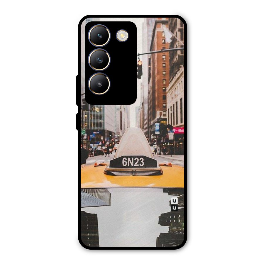 City Taxi Metal Back Case for Vivo T3 5G