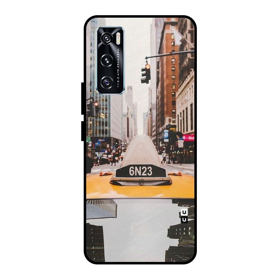 City Taxi Metal Back Case for Vivo V20 SE