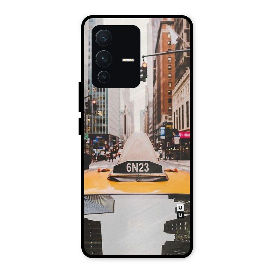 City Taxi Metal Back Case for Vivo V23 5G