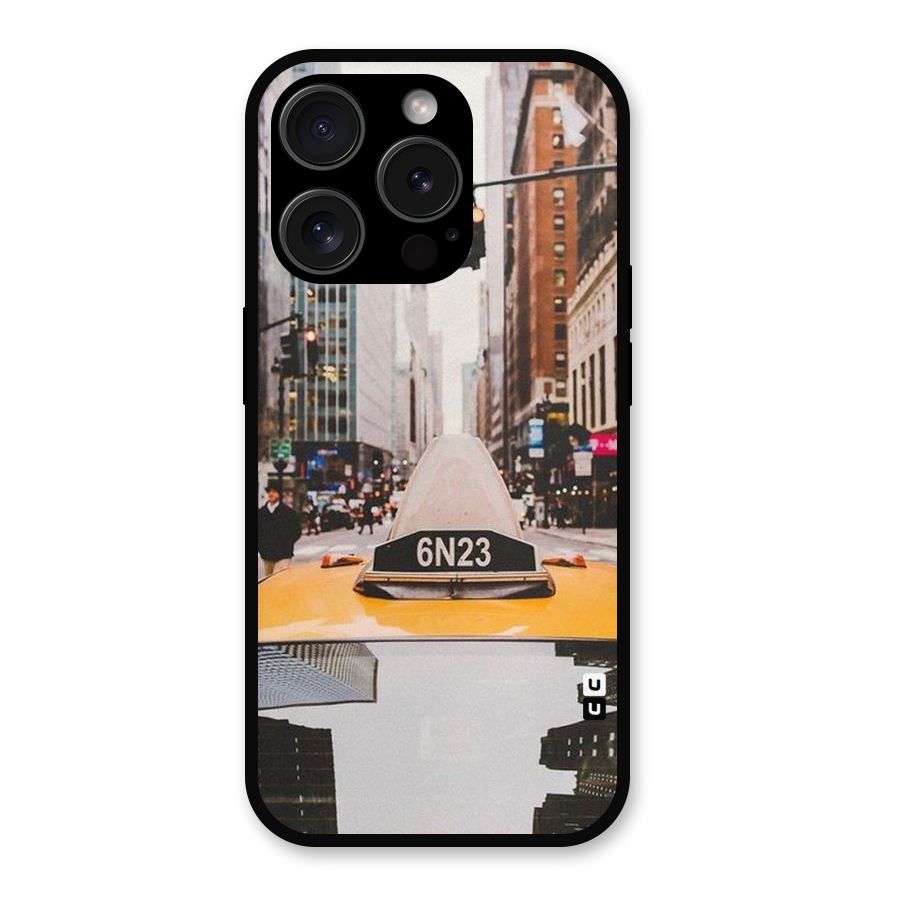City Taxi Metal Back Case for iPhone 15 Pro