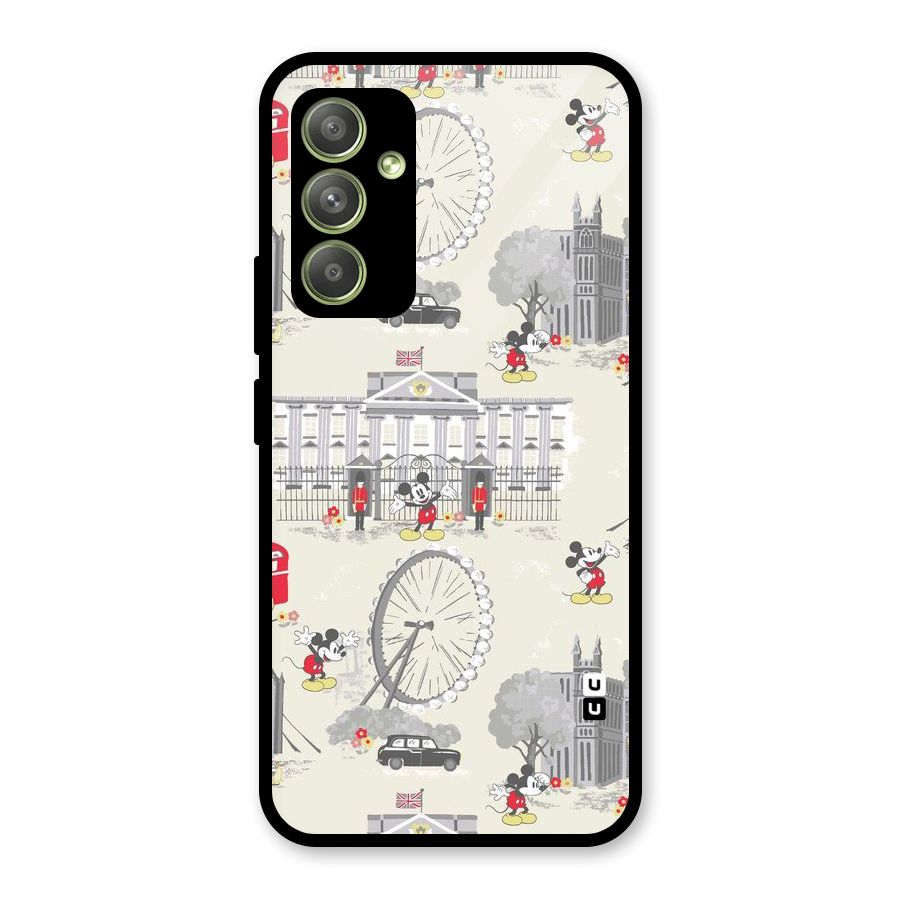 City Tour Pattern Glass Back Case for Galaxy A54