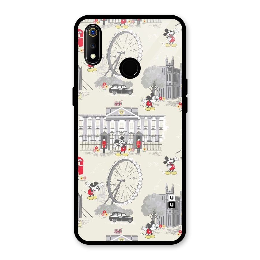 City Tour Pattern Glass Back Case for Realme 3