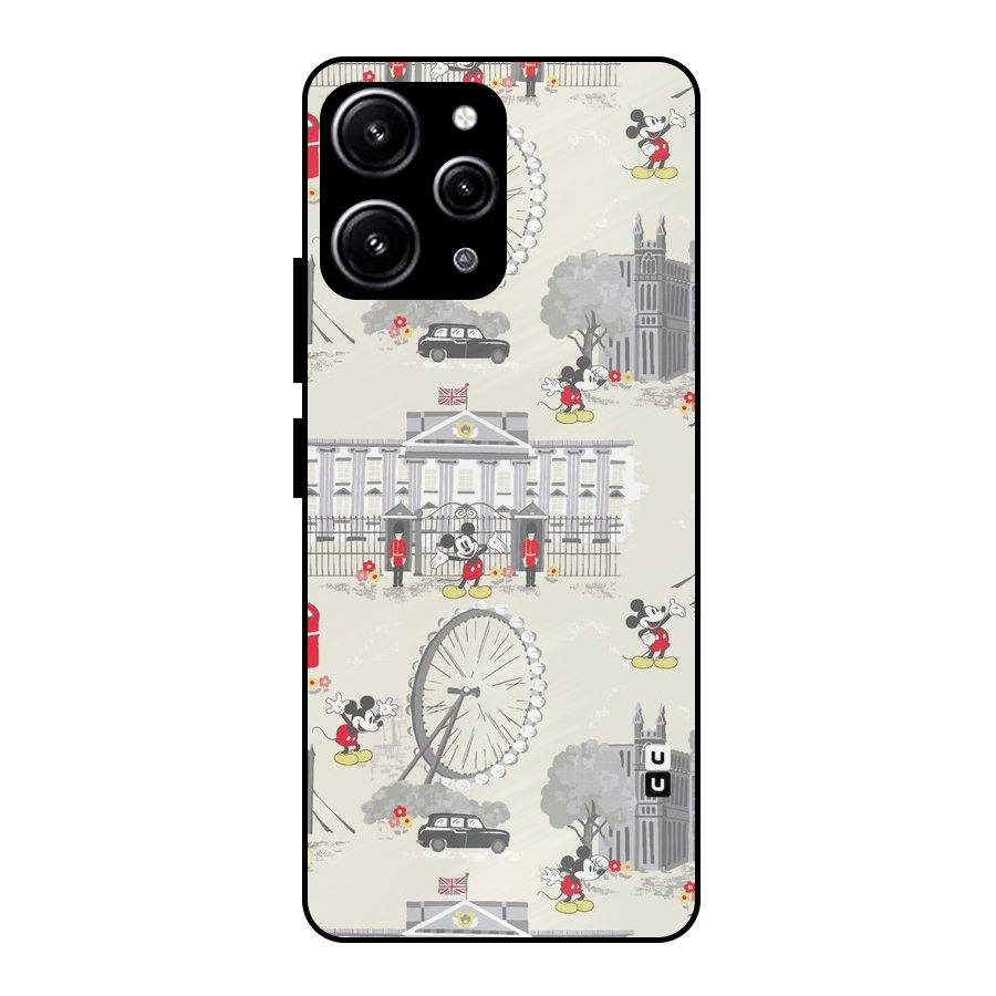 City Tour Pattern Glass Back Case for Redmi 12 4G
