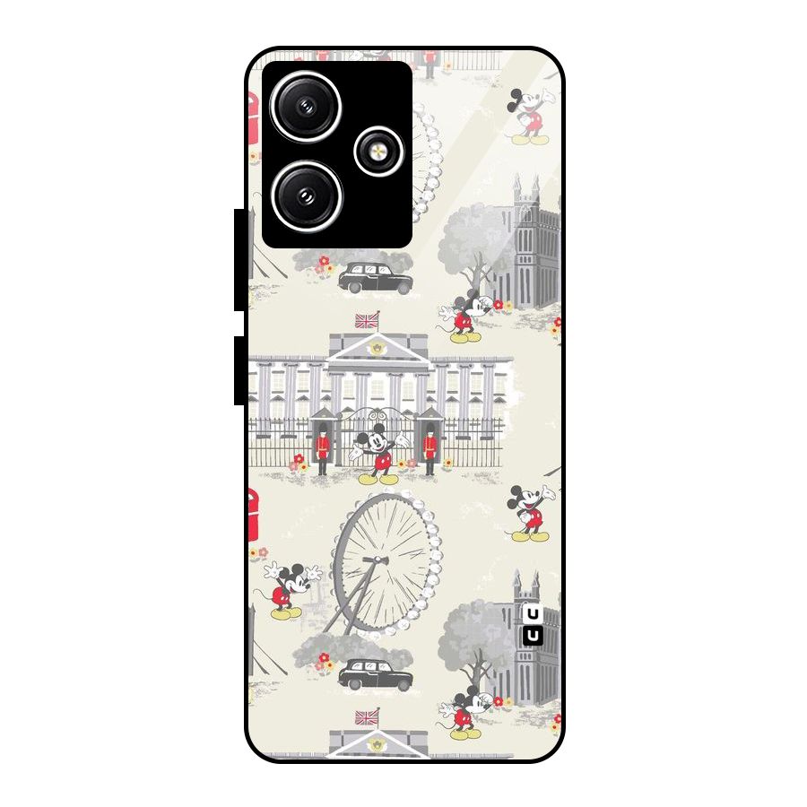City Tour Pattern Glass Back Case for Redmi 12 5G