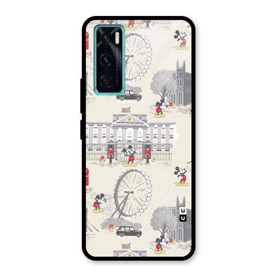 City Tour Pattern Glass Back Case for Vivo V20 SE