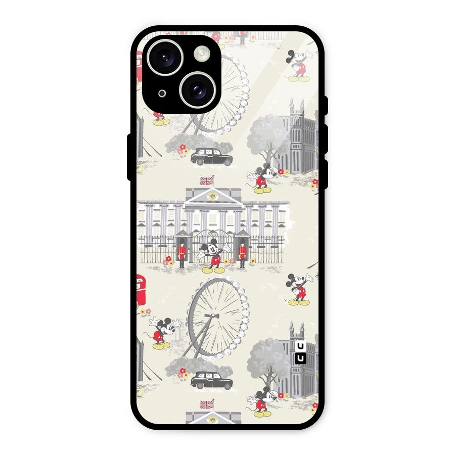 City Tour Pattern Glass Back Case for iPhone 15 Plus