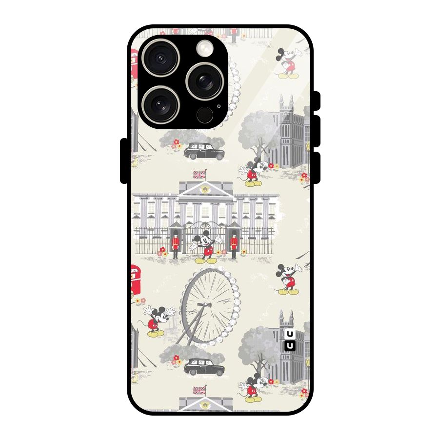City Tour Pattern Glass Back Case for iPhone 15 Pro Max