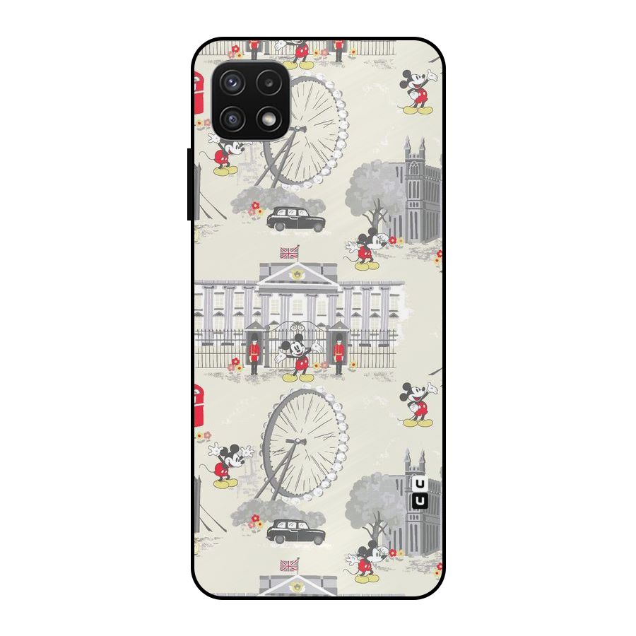 City Tour Pattern Metal Back Case for Galaxy A22 5G