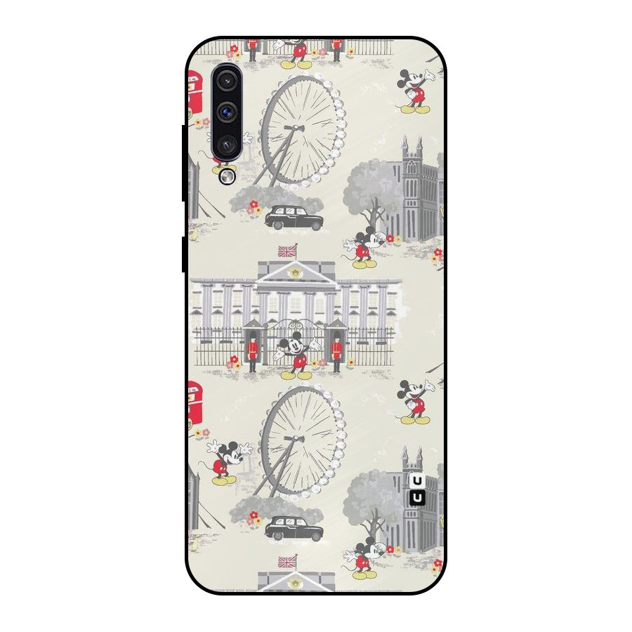 City Tour Pattern Metal Back Case for Galaxy A50