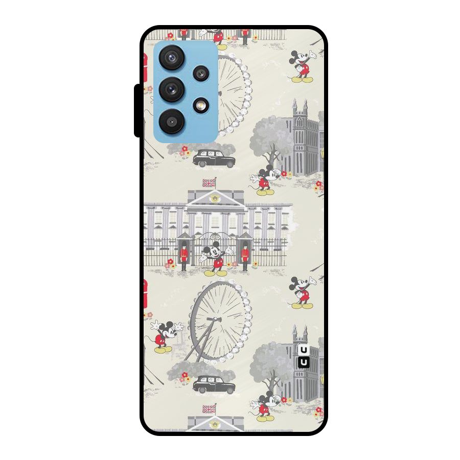 City Tour Pattern Metal Back Case for Galaxy M32 5G
