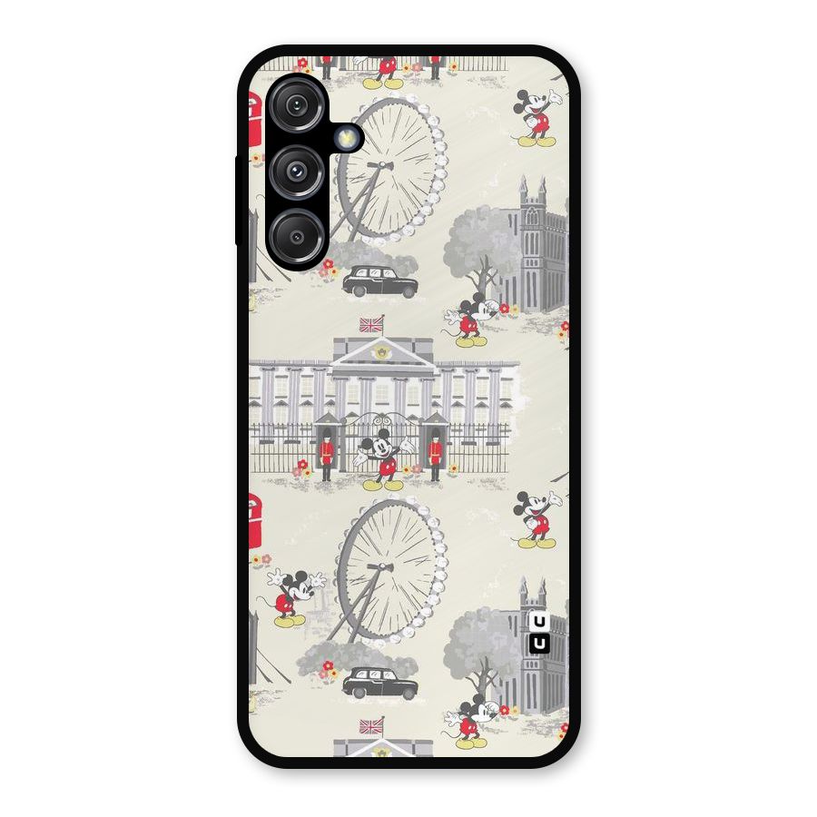 City Tour Pattern Metal Back Case for Galaxy M34 5G