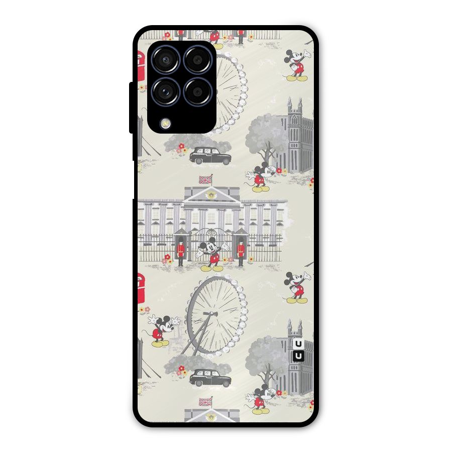 City Tour Pattern Metal Back Case for Galaxy M53 5G