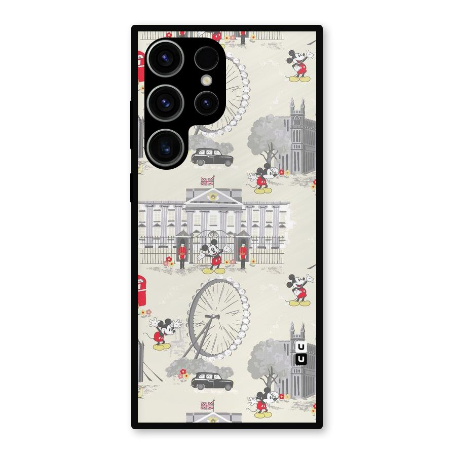 City Tour Pattern Metal Back Case for Galaxy S23 Ultra