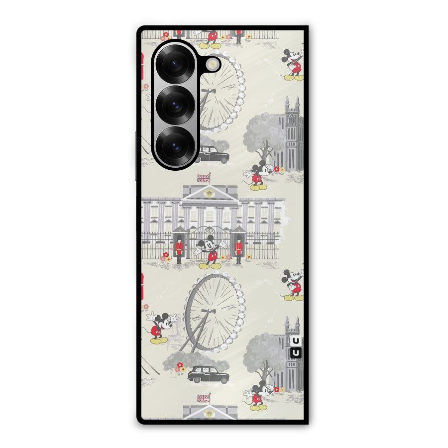 City Tour Pattern Metal Back Case for Galaxy Z Fold6