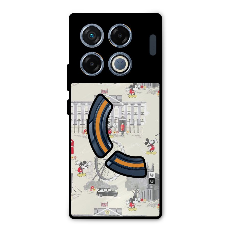 City Tour Pattern Metal Back Case for Infinix GT 20 Pro