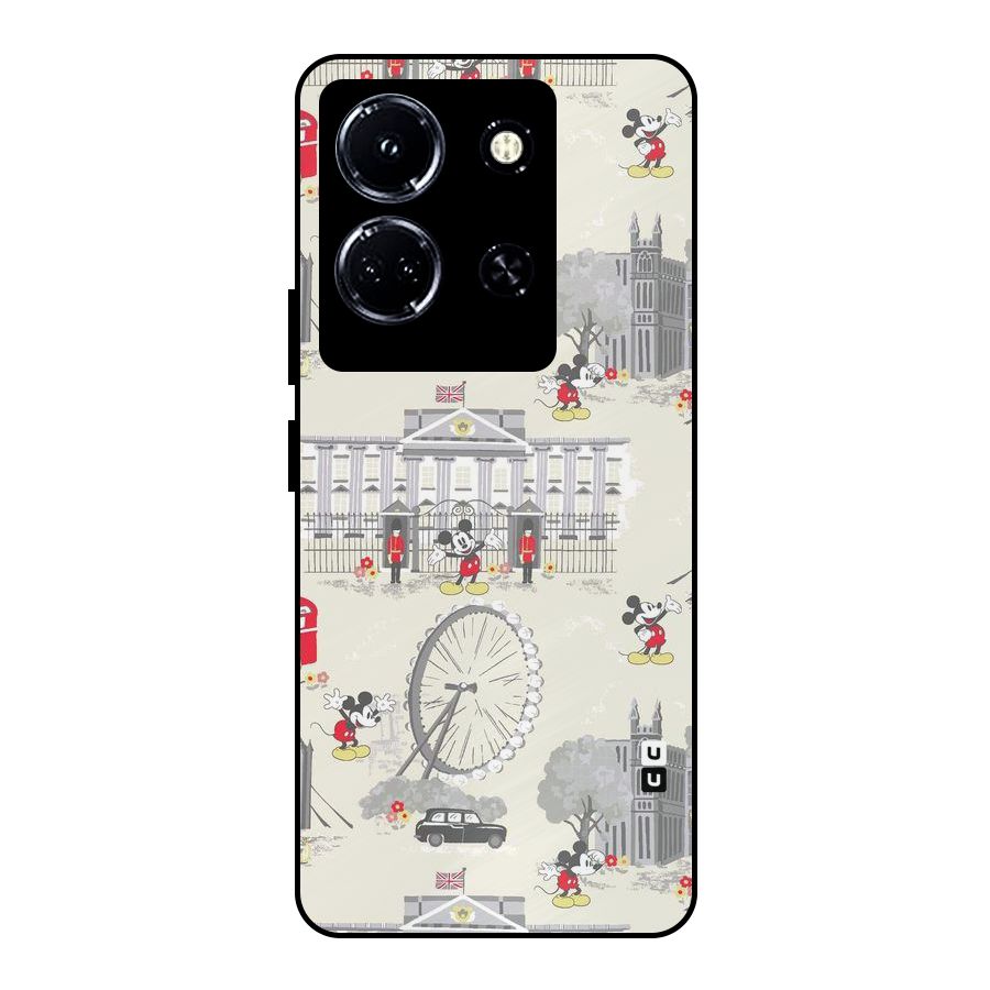 City Tour Pattern Metal Back Case for Infinix Note 30 5G