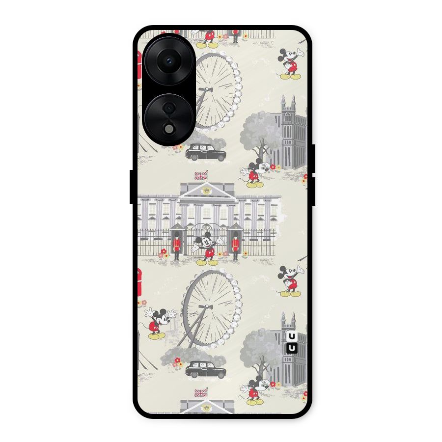 City Tour Pattern Metal Back Case for Oppo A78 5G