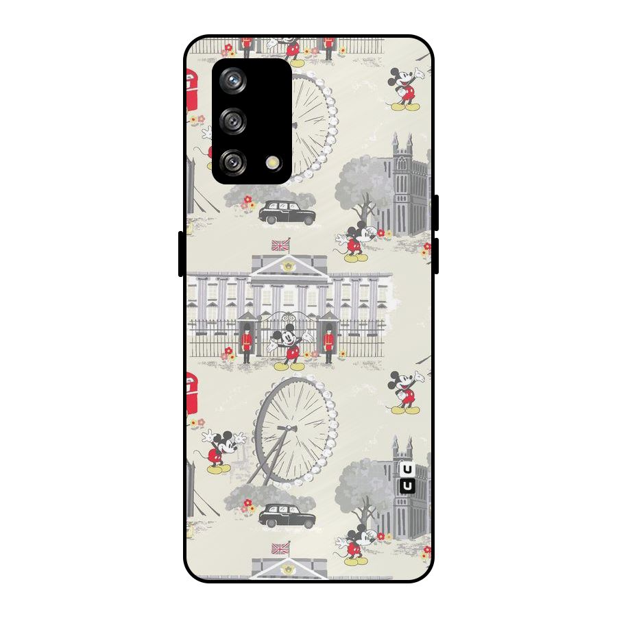 City Tour Pattern Metal Back Case for Oppo F19
