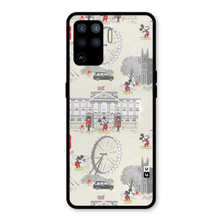 City Tour Pattern Metal Back Case for Oppo F19 Pro