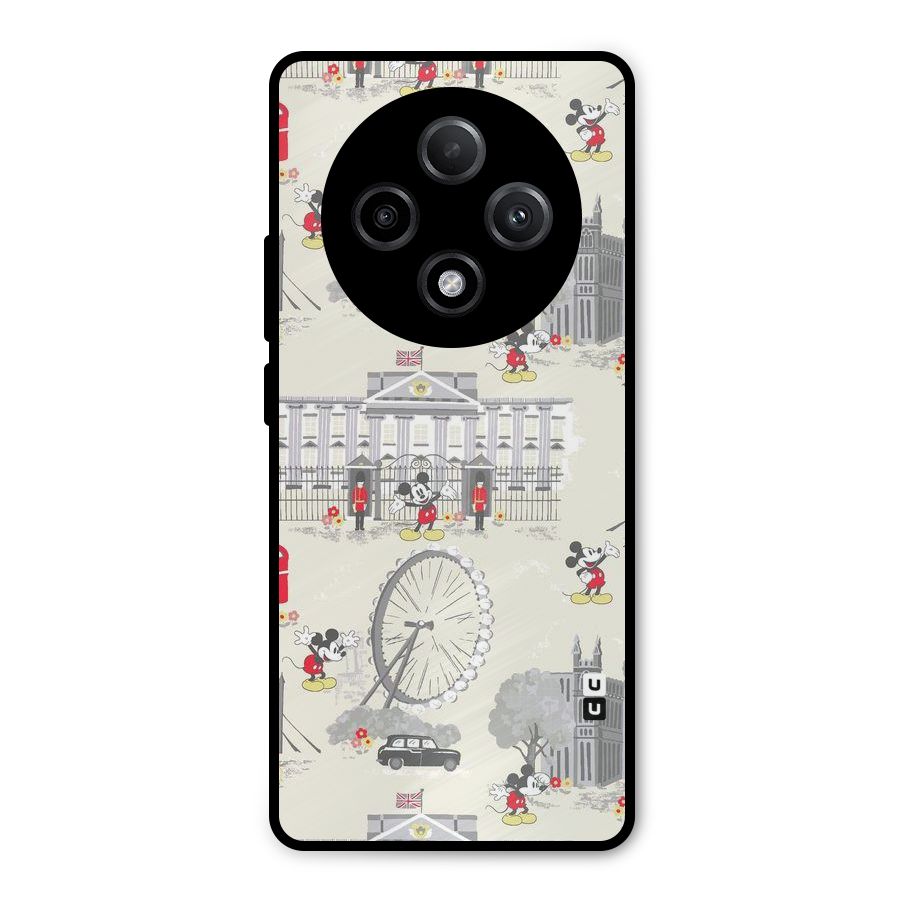 City Tour Pattern Metal Back Case for Oppo F27 Pro Plus