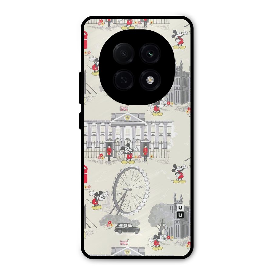 City Tour Pattern Metal Back Case for Oppo F29 Pro